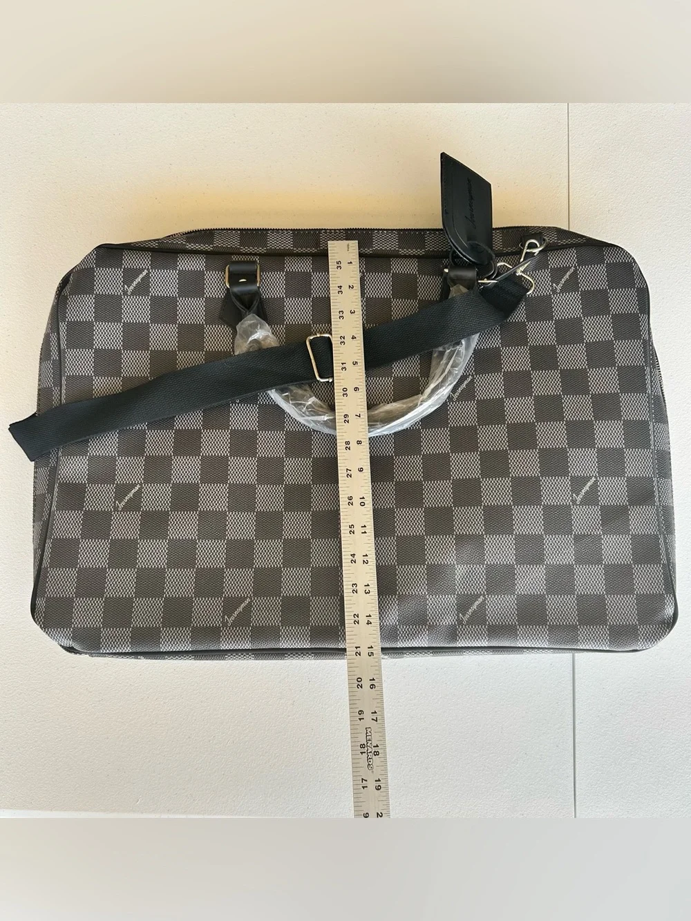 Journeyman Checkerboard Convertible Garment Bag - Black/Grey NWOT
